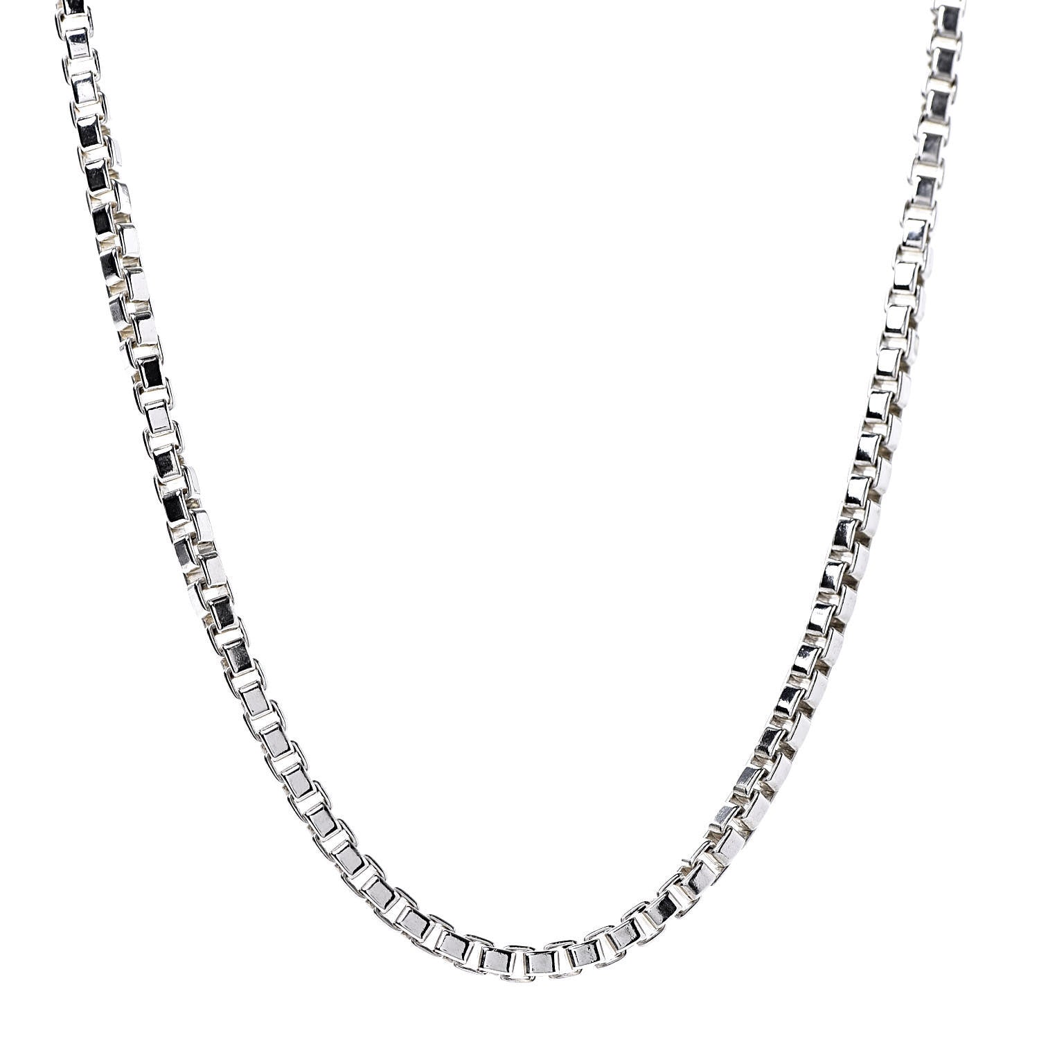 Tiffany Sterling Silver 4mm Venetian Link Necklace 1 of 5