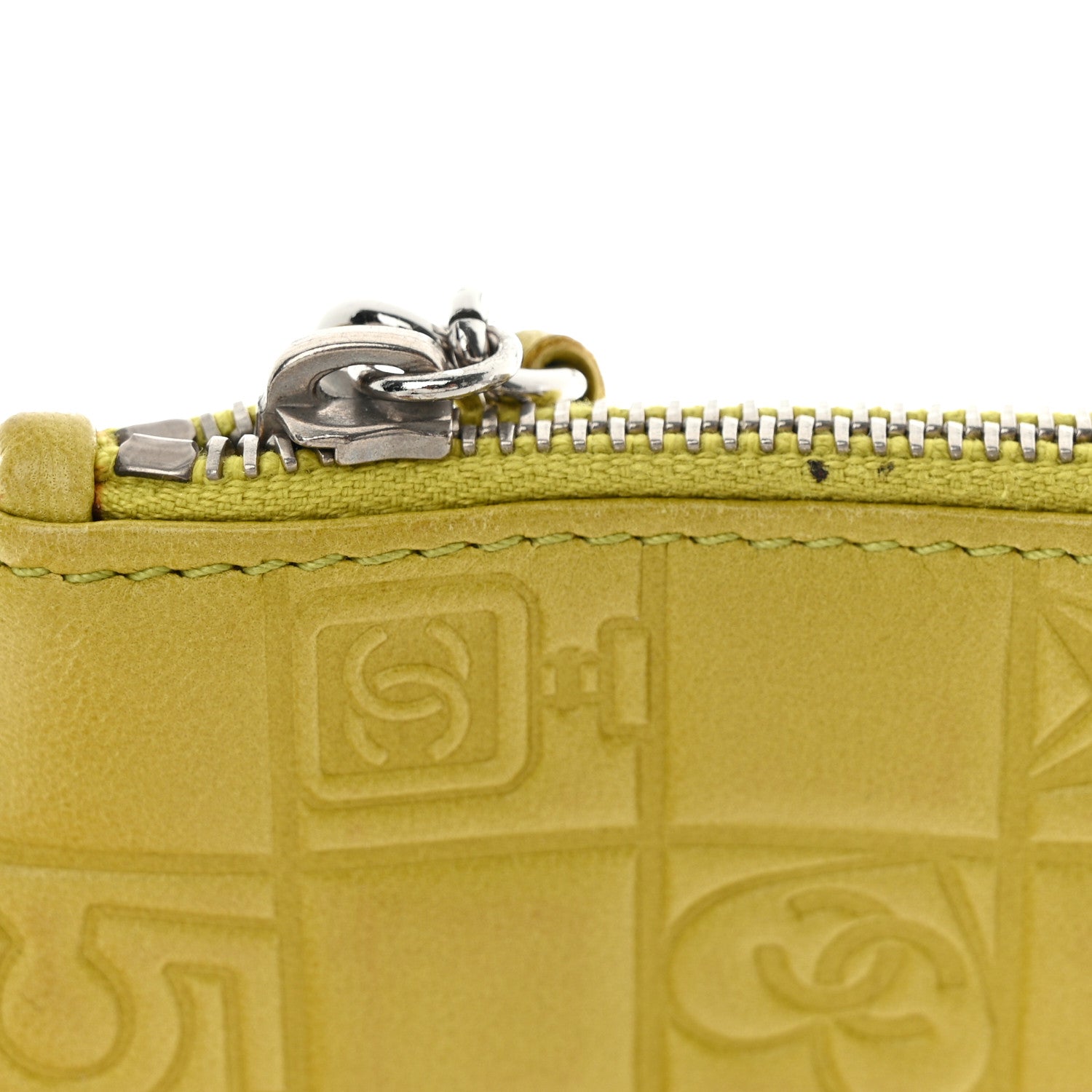 Chanel Lambskin Precious Symbols Pochette Chartreuse 12 of 13