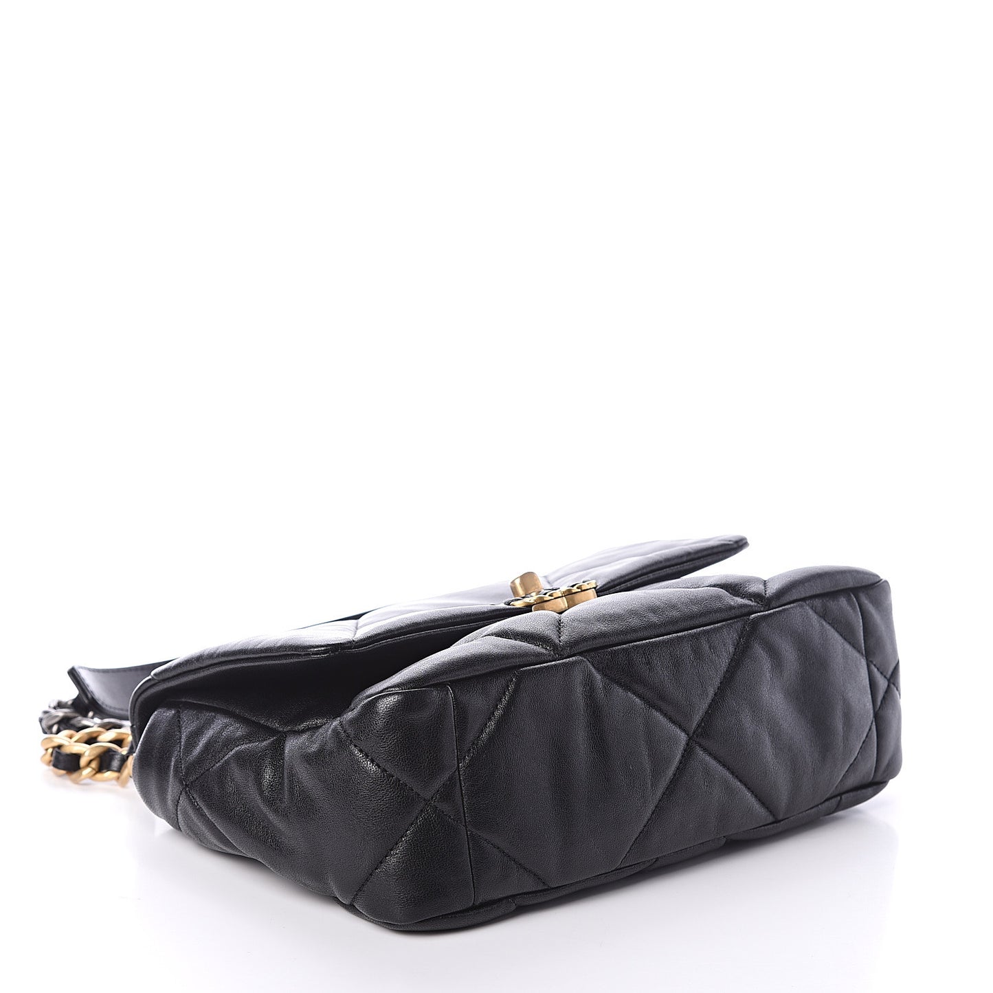 Lambskin Quilted Medium 19 Flap Black