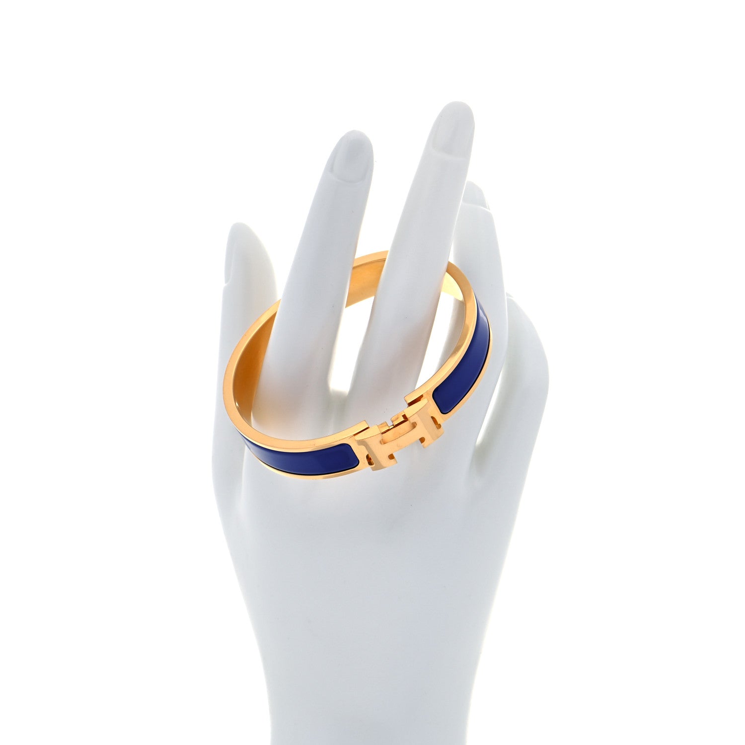 Hermes Narrow Enamel Clic Clac H Bracelet PM Bleu Royal 2 of 7