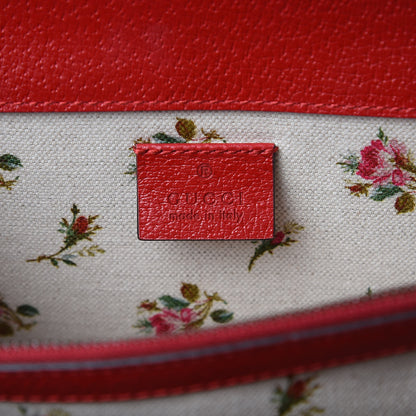 Gucci Calfskin Web Floral Embroidered Small Dionysus Shoulder Bag Hibiscus Red 6 of 10