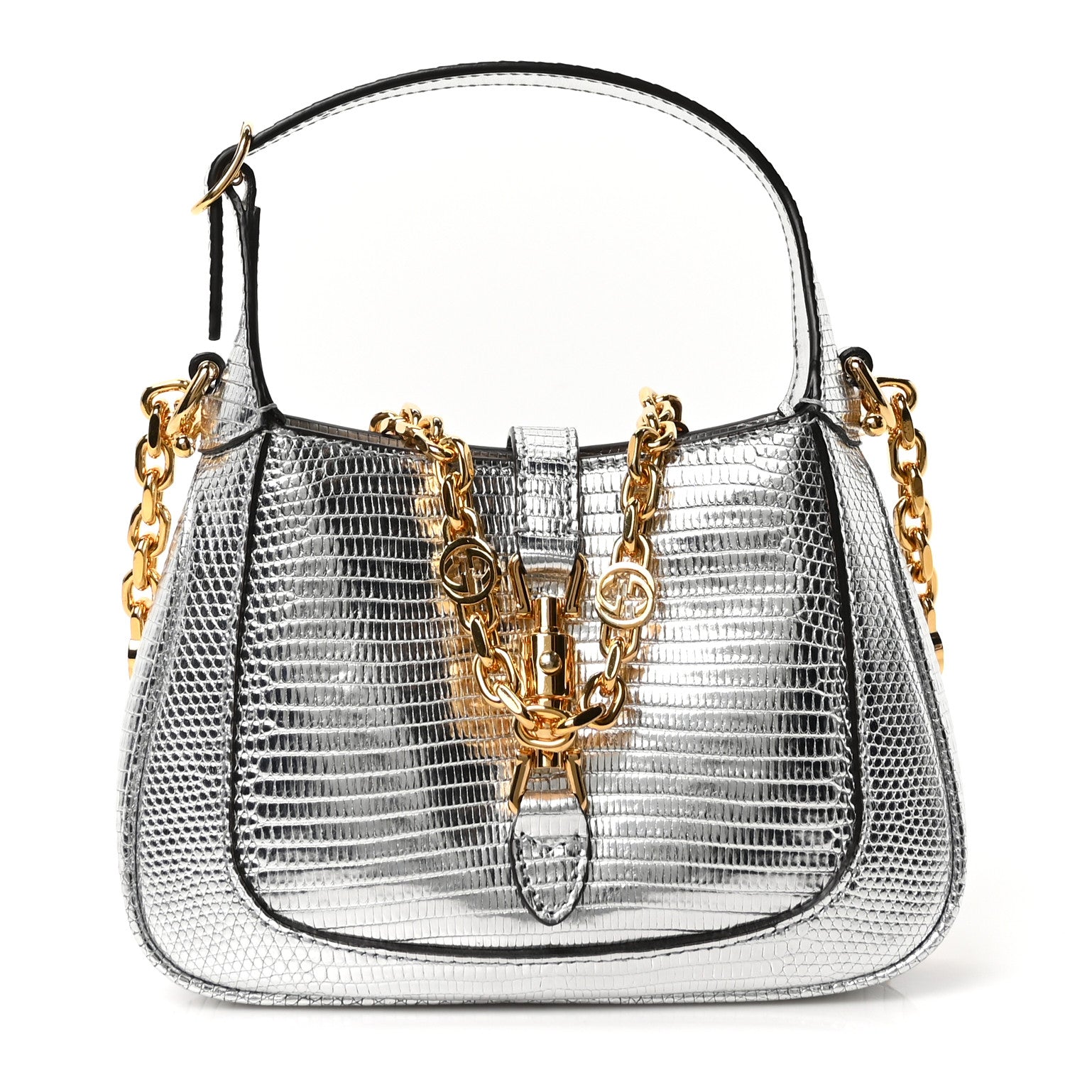 Gucci Lizard Mini Jackie 1961 Silver 1 of 10