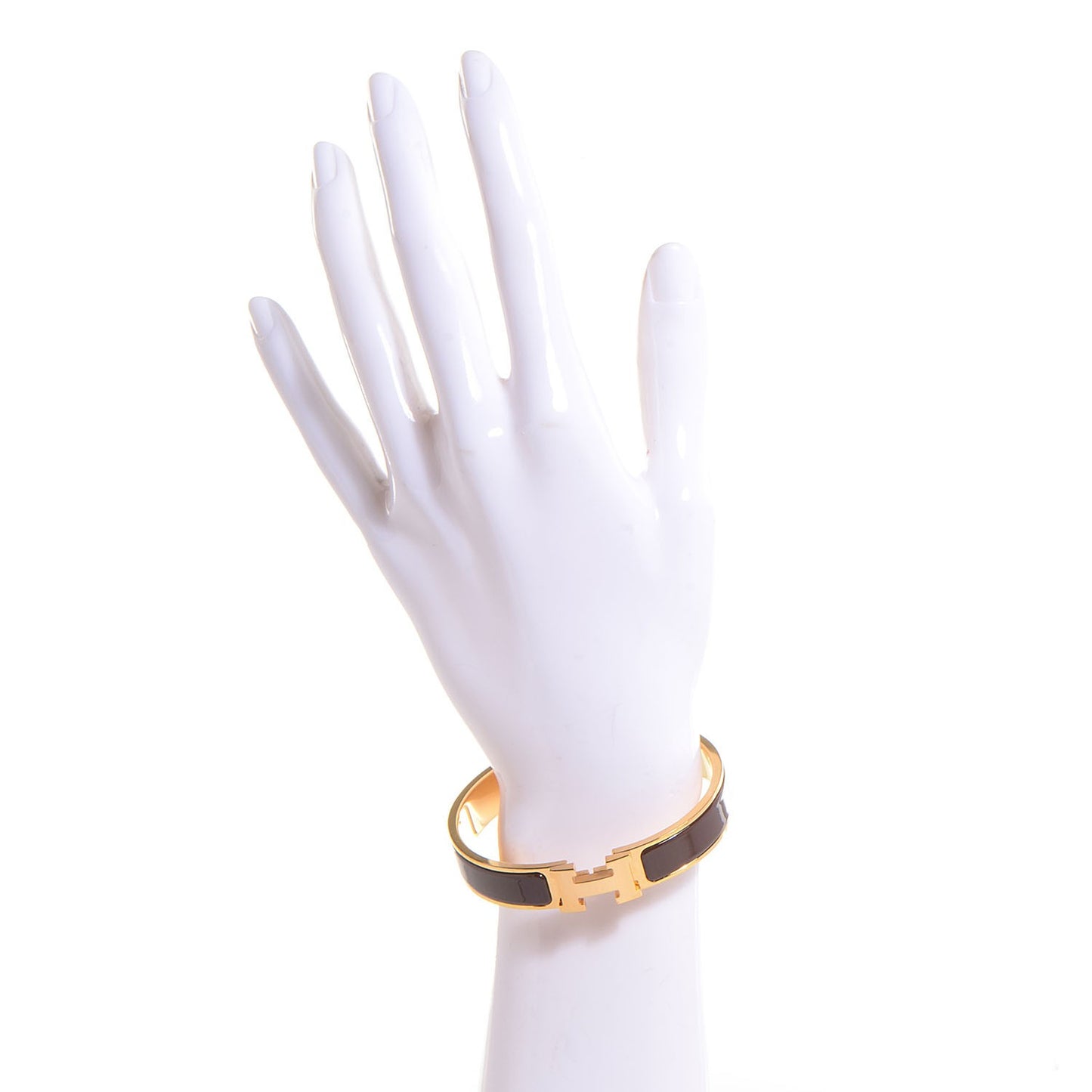 Enamel Narrow Clic Clac H Bracelet GM Moka