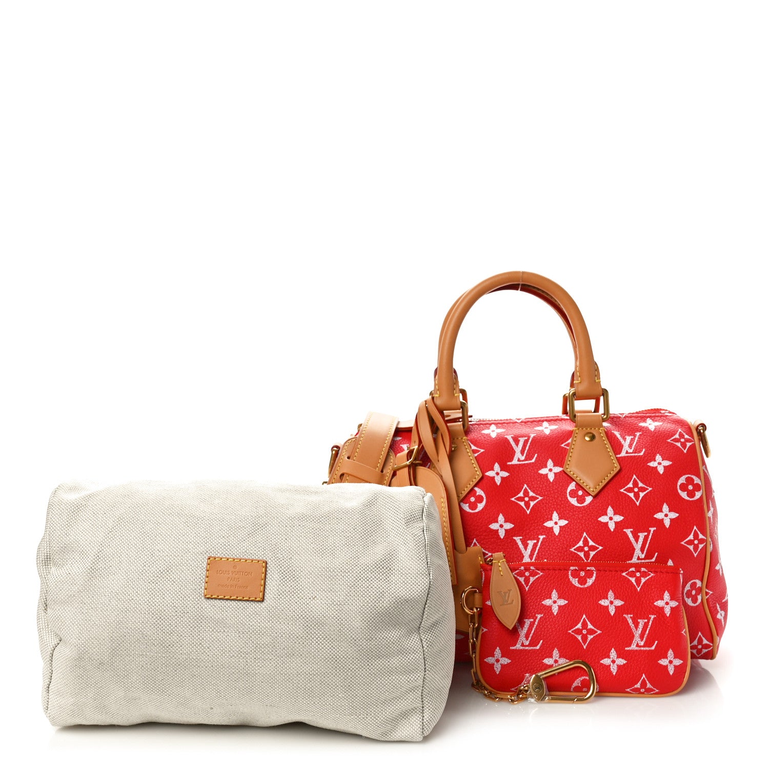 Louis Vuitton Soft Calfskin Monogram Speedy P9 Bandouliere 25 Red 2 of 10