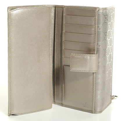 Gucci Imprime Monogram GG Pierce Continental Flap Wallet Silver 5 of 7
