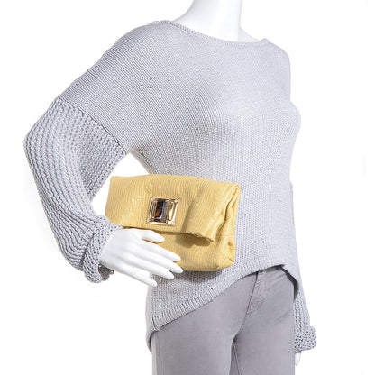 Louis Vuitton Calfskin Quilted Monogram Altair Clutch Jaune Pale 2 of 8