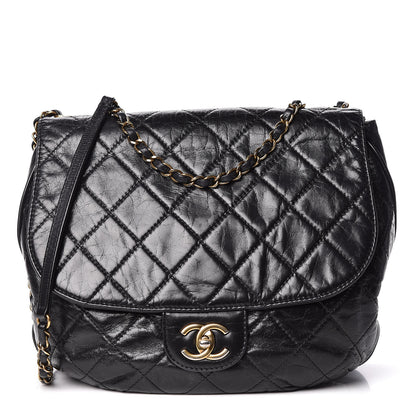 Chanel Aged Glazed Calfskin Quilted Large Bubble CC Flap Black 1 of 9