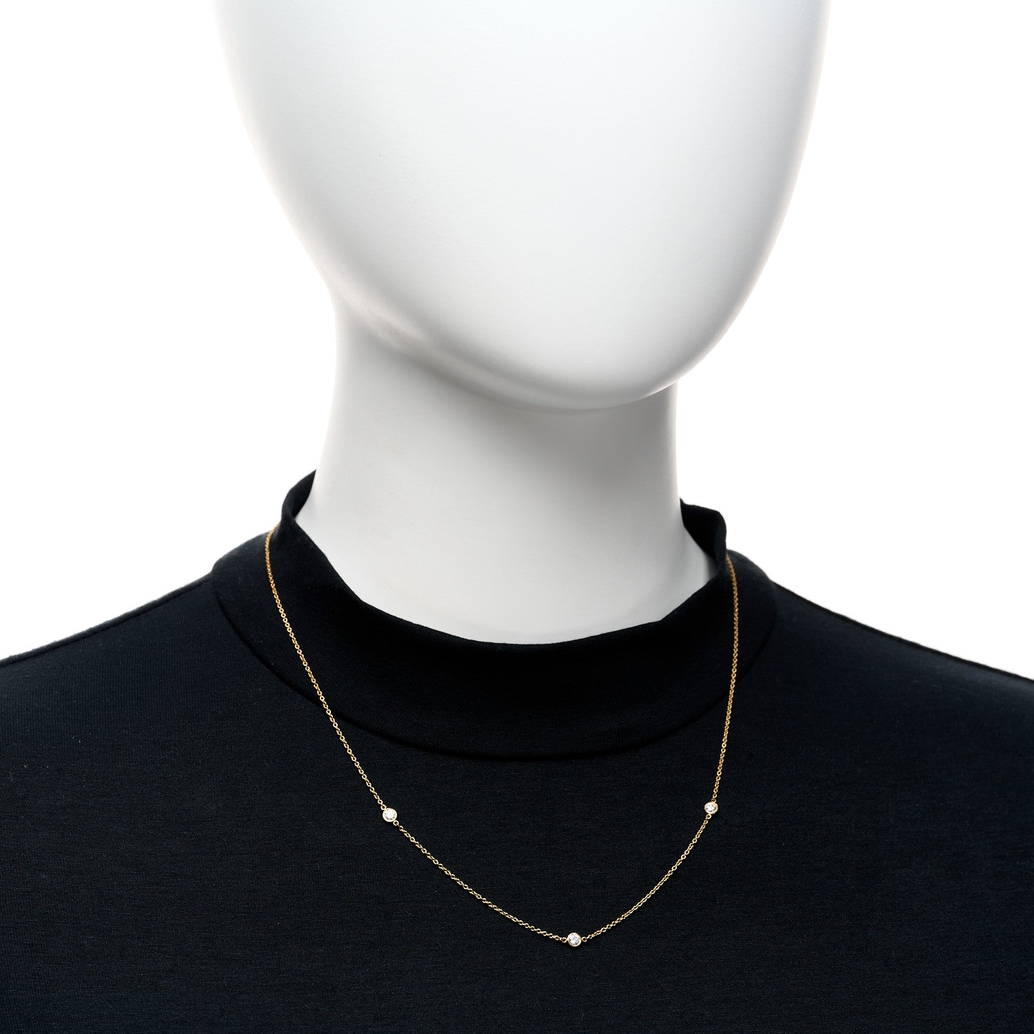 Tiffany 18K Yellow Gold Elsa Peretti Diamonds by the Yard 3 Station Necklace 2 of 5
