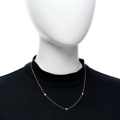 Tiffany 18K Yellow Gold Elsa Peretti Diamonds by the Yard 3 Station Necklace 2 of 5