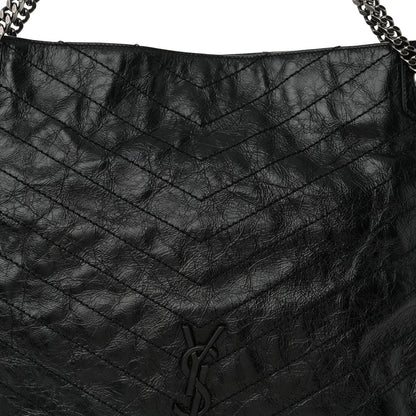 Saint Laurent Crinkled Calfskin Matelasse Monogram Large Niki Shopper Tote Black 8 of 10