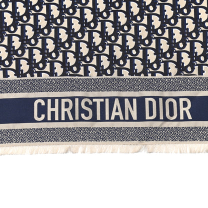Christian Dior Silk Oblique Scarf Blue 2 of 3