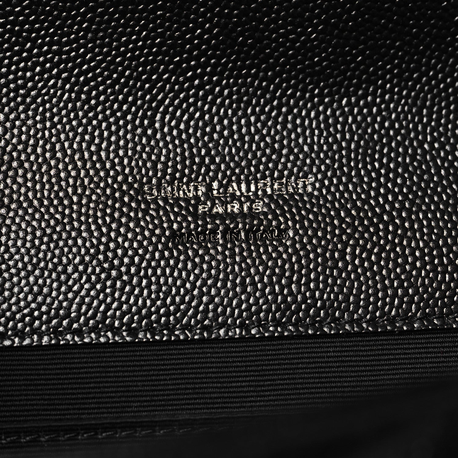 Saint Laurent Grain De Poudre Matelasse Chevron Monogram Envelope Clutch Black 6 of 11