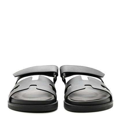 Hermes Calfskin Womens Chypre Sandals 36 Black 2 of 8