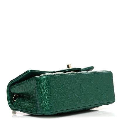 Chanel Metallic Caviar Quilted Mini Rectangular Flap Green 4 of 11