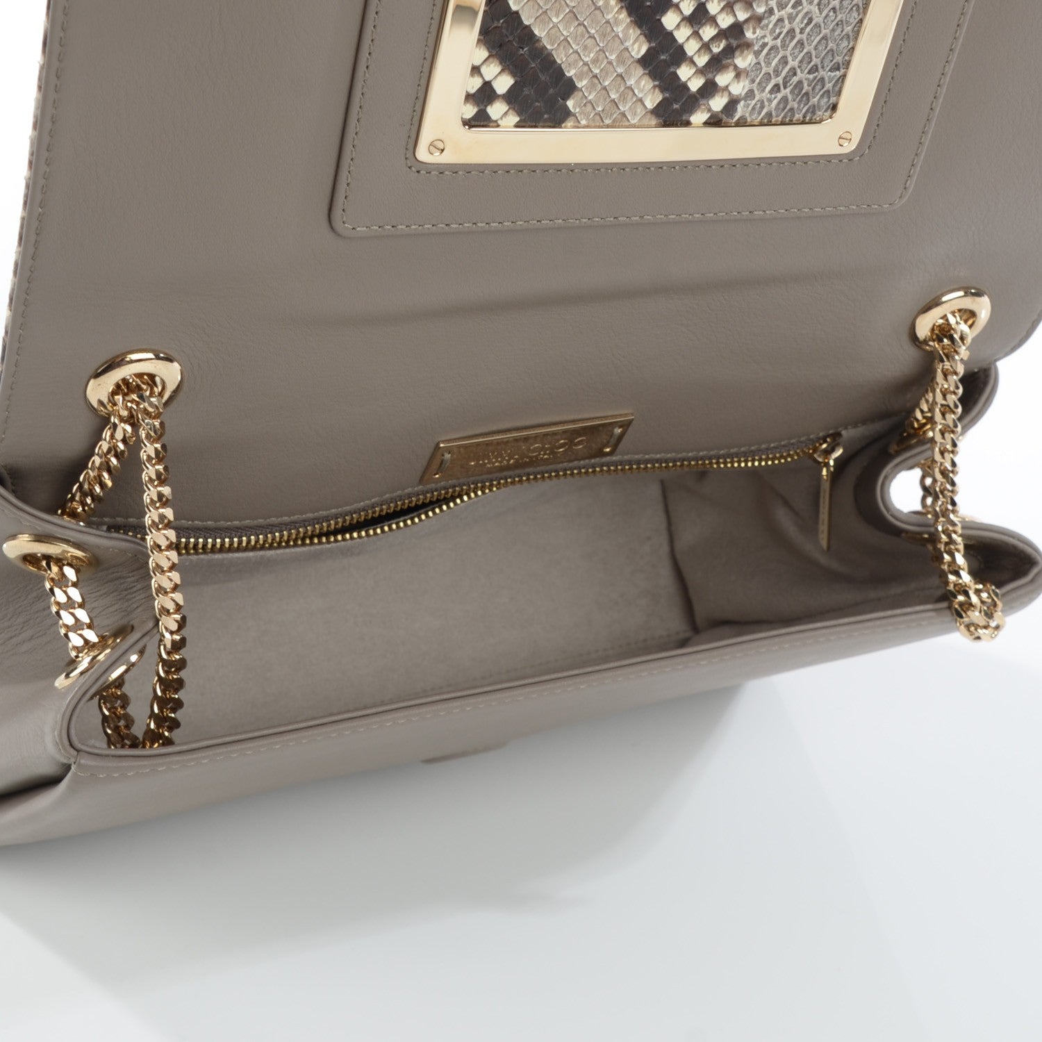 Jimmy Choo Snakeskin Alba Shoulder Bag Grey 5 of 7