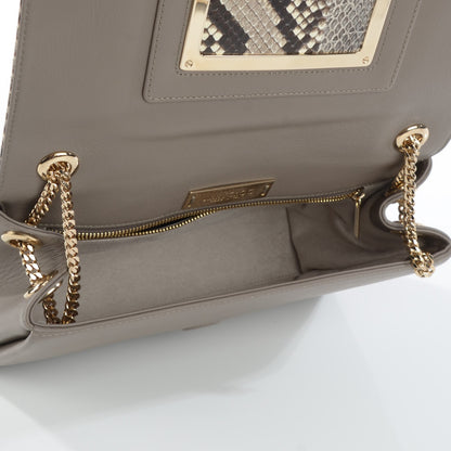 Jimmy Choo Snakeskin Alba Shoulder Bag Grey 5 of 7