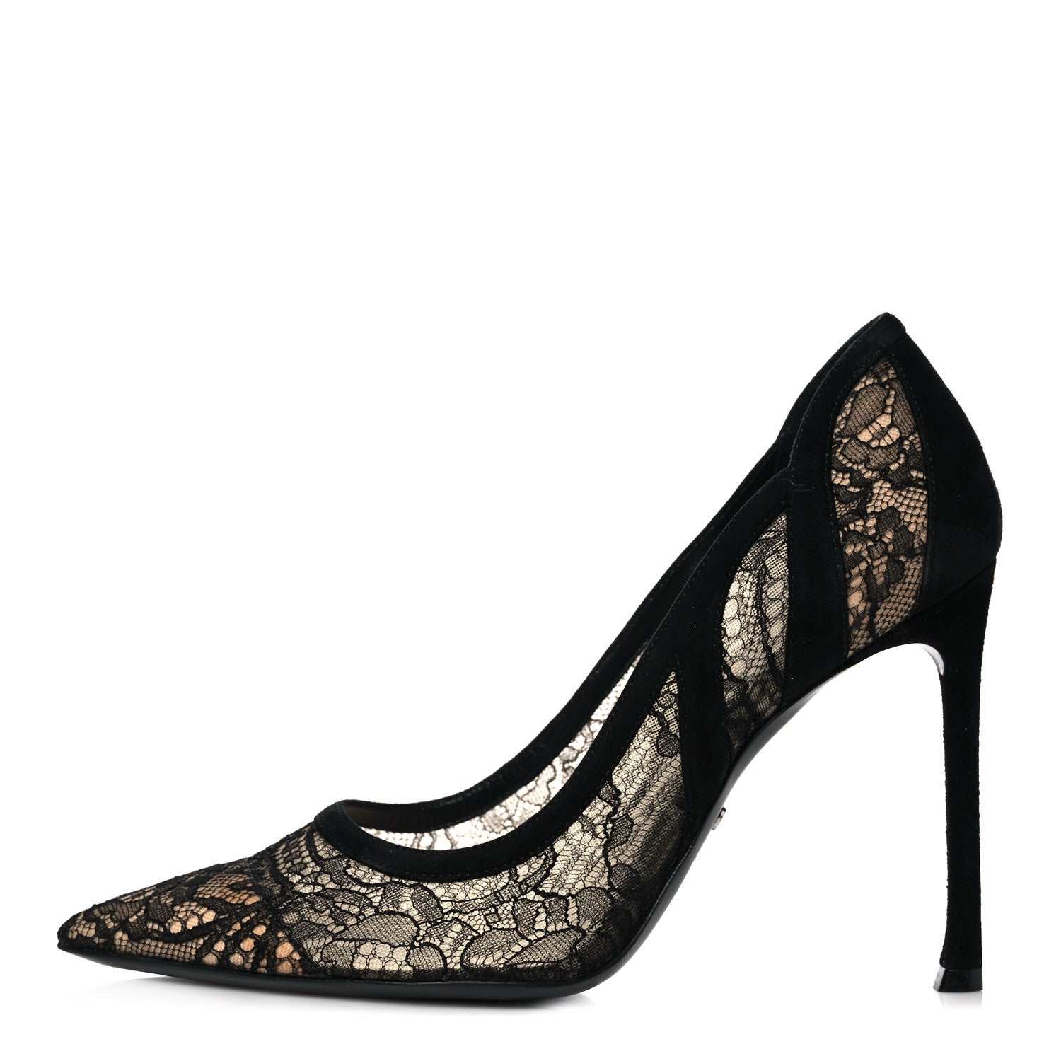 Christian Dior Lace Suede Lingerie Pumps 36.5 Black 1 of 8
