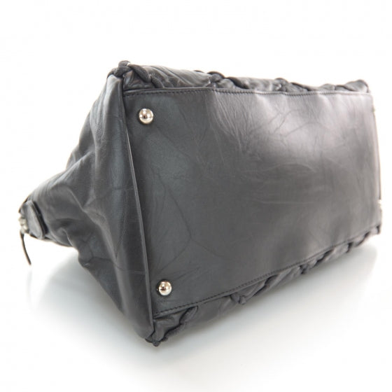 Leather Ultra Stitch Bag Black