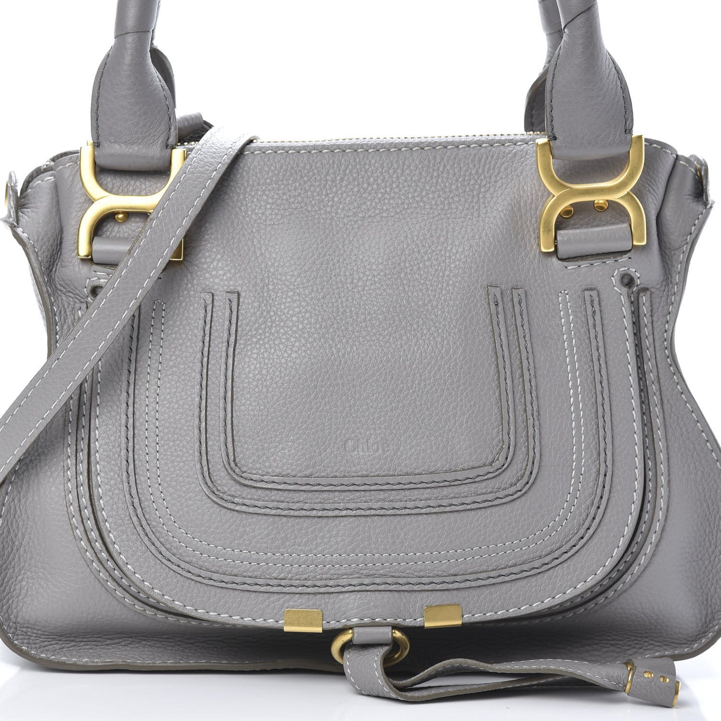 Calfskin Small Marcie Satchel Cashmere Grey