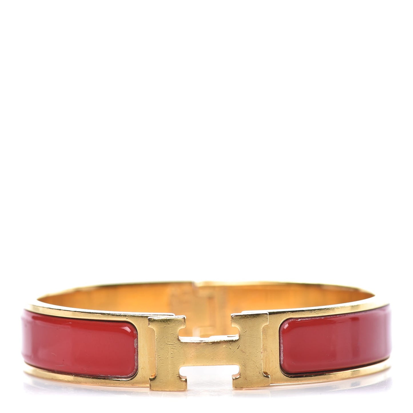 Enamel Narrow Clic Clac H Bracelet PM Red