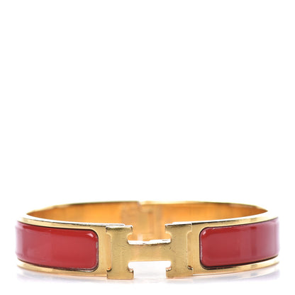 Hermes Enamel Narrow Clic Clac H Bracelet PM Red 1 of 5