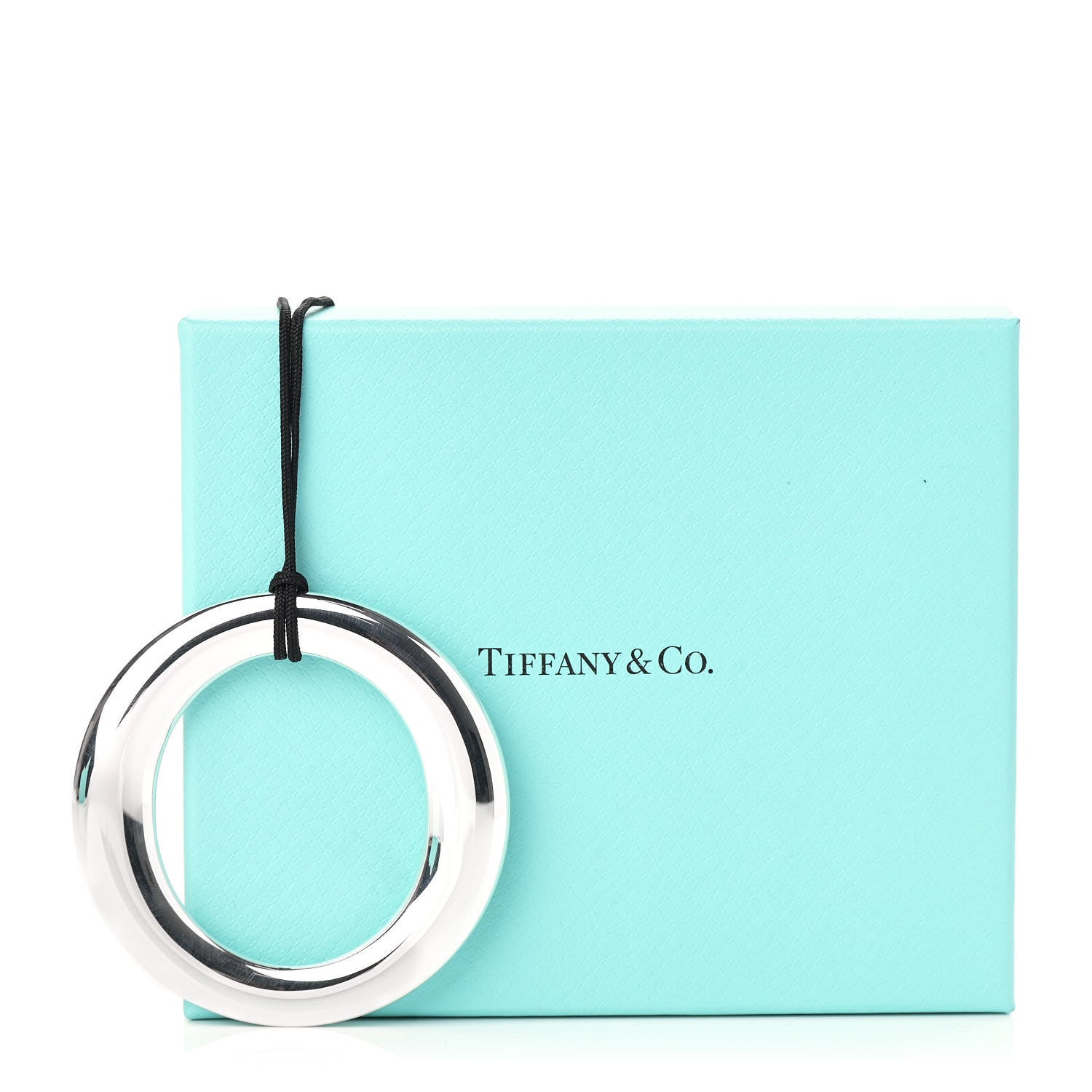 Tiffany Sterling Silver Extra Large Elsa Peretti Sevillana Pendant Cord Necklace 5 of 5