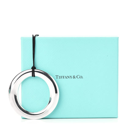 Tiffany Sterling Silver Extra Large Elsa Peretti Sevillana Pendant Cord Necklace 5 of 5