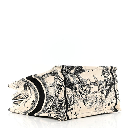 Christian Dior Canvas Embroidered Small Zodiac Toile De Jouy Book Tote Latte 4 of 10