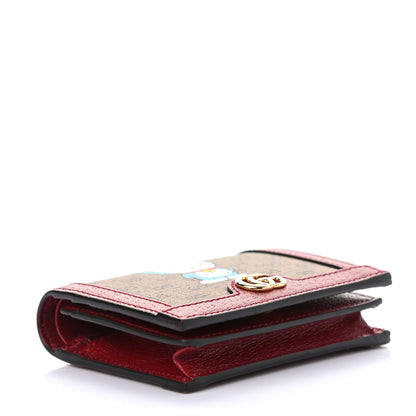 Gucci X DORAEMON Mini Vintage GG Supreme Monogram Card Case Wallet Beige Cherry Red 4 of 7