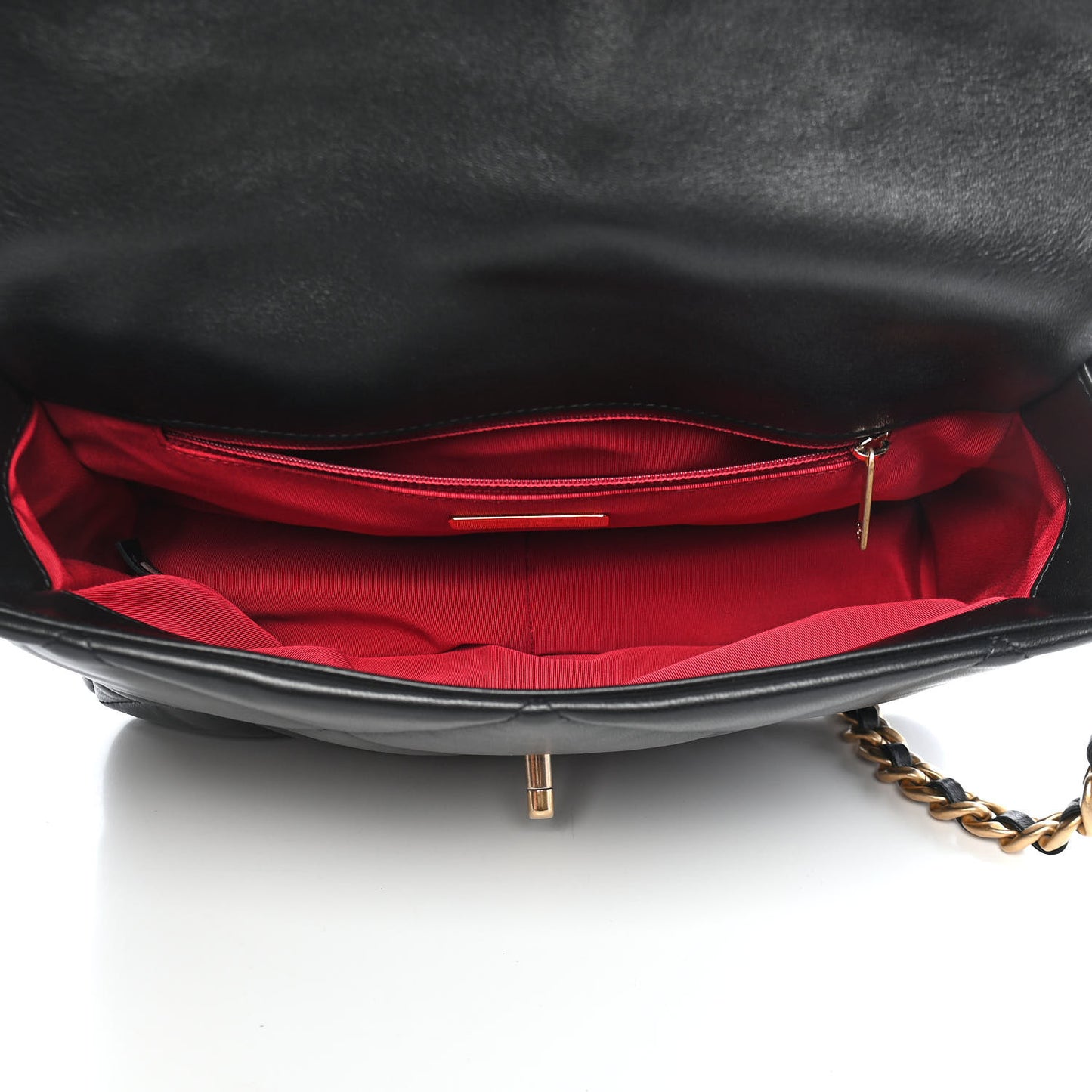 Lambskin Quilted Large Chanel 19 Flap Black