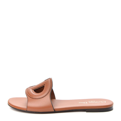 Christian Dior Calfskin D-Club Mule Sandal 38.5 Dark Tan 1 of 11