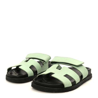 Hermes Epsom Womens Chypre Sandals 35 Vert Jade 4 of 10