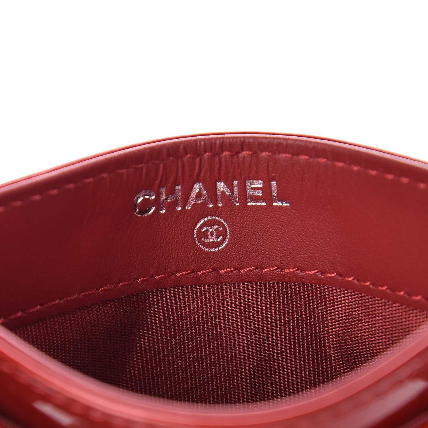 Chanel Patent Quilted Brilliant Card Holder Red 6 of 9