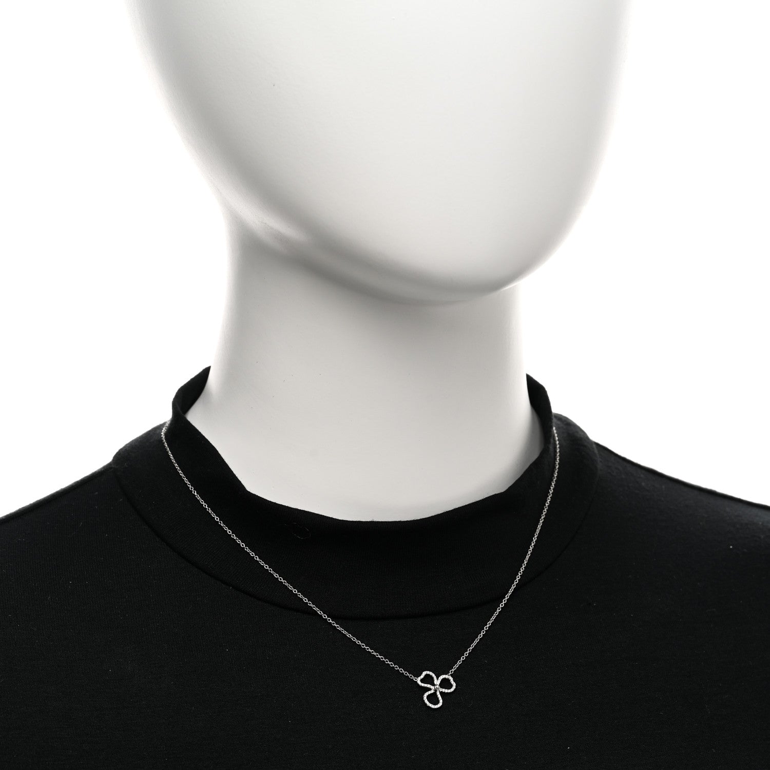 Tiffany Platinum Diamond Mini Paper Flowers Pendant Necklace 2 of 5