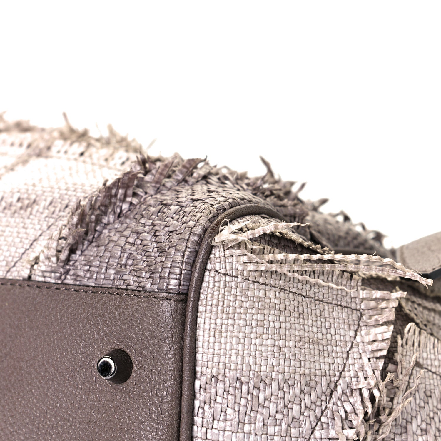 Burberry Raffia Prorsum Patchwork Tote Grey 7 of 19