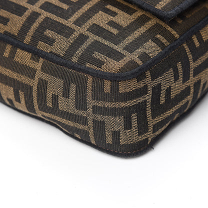 Fendi Fabric Jacquard FF 1974 Large Baguette Tobacco Moro Black 13 of 14