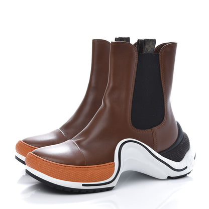 Louis Vuitton Calfskin Archlight Flat Chelsea Boots 38.5 Cognac 3 of 8