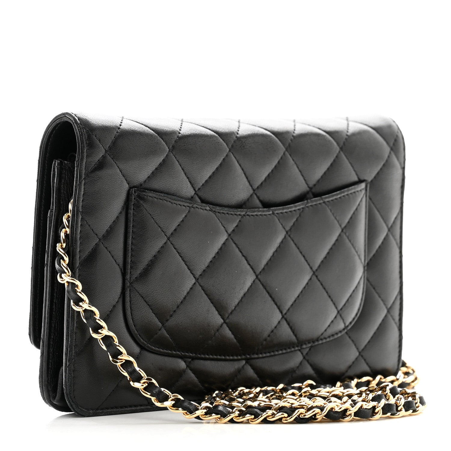 Chanel Lambskin Quilted Wallet On Chain WOC Black 3 of 13