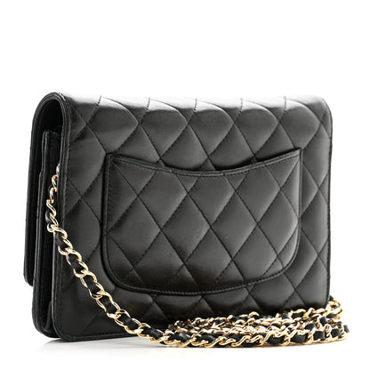 Chanel Lambskin Quilted Wallet On Chain WOC Black 3 of 13