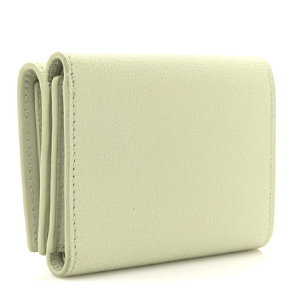 Loewe Pebble Grain Calfskin Anagram Small Vertical Wallet Green 3 of 11