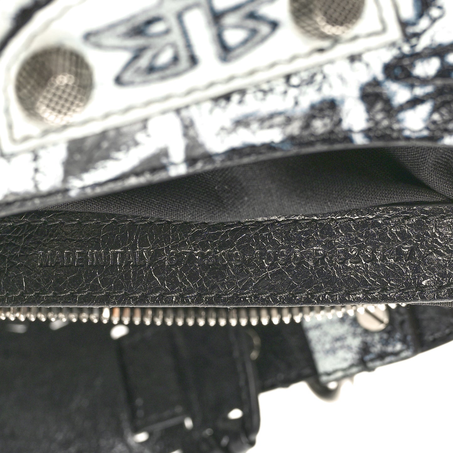 Agneau Arena Graffiti Le Cagole Shoulder Bag XS Black