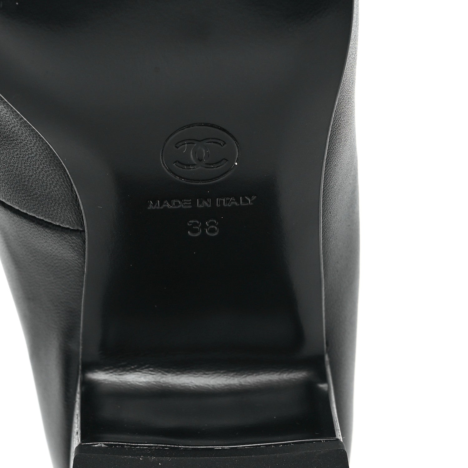 Chanel Lambskin Patent Cap Toe CC Mary Jane Pumps 38 Black 7 of 10