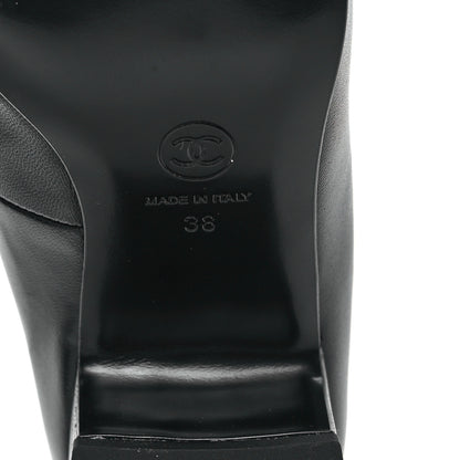Chanel Lambskin Patent Cap Toe CC Mary Jane Pumps 38 Black 7 of 10