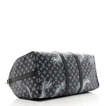 Louis Vuitton Savane Monogram Lion Chapman Keepall Bandouliere 55 Encre 3 of 10
