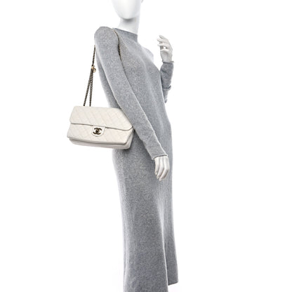 Chanel Calfskin Quilted Medium CC Crown Flap White 2 of 10