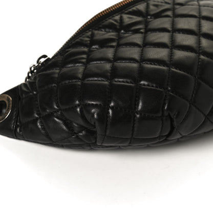 Chanel Lambskin Quilted Banane Waist Bag Fanny Pack Black 11 of 13