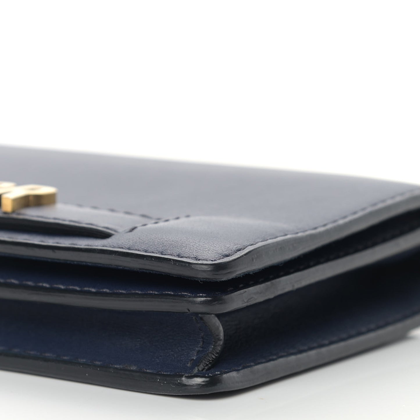 Calfskin J'Adior Wallet on Chain Pouch Navy Blue
