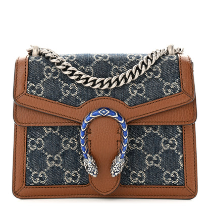 Gucci New Denim GG Monogram Dollar Calfskin Enamel Mini Dionysus Shoulder Bag Blue Tea Cuir Epilog Electric Blue 1 of 10