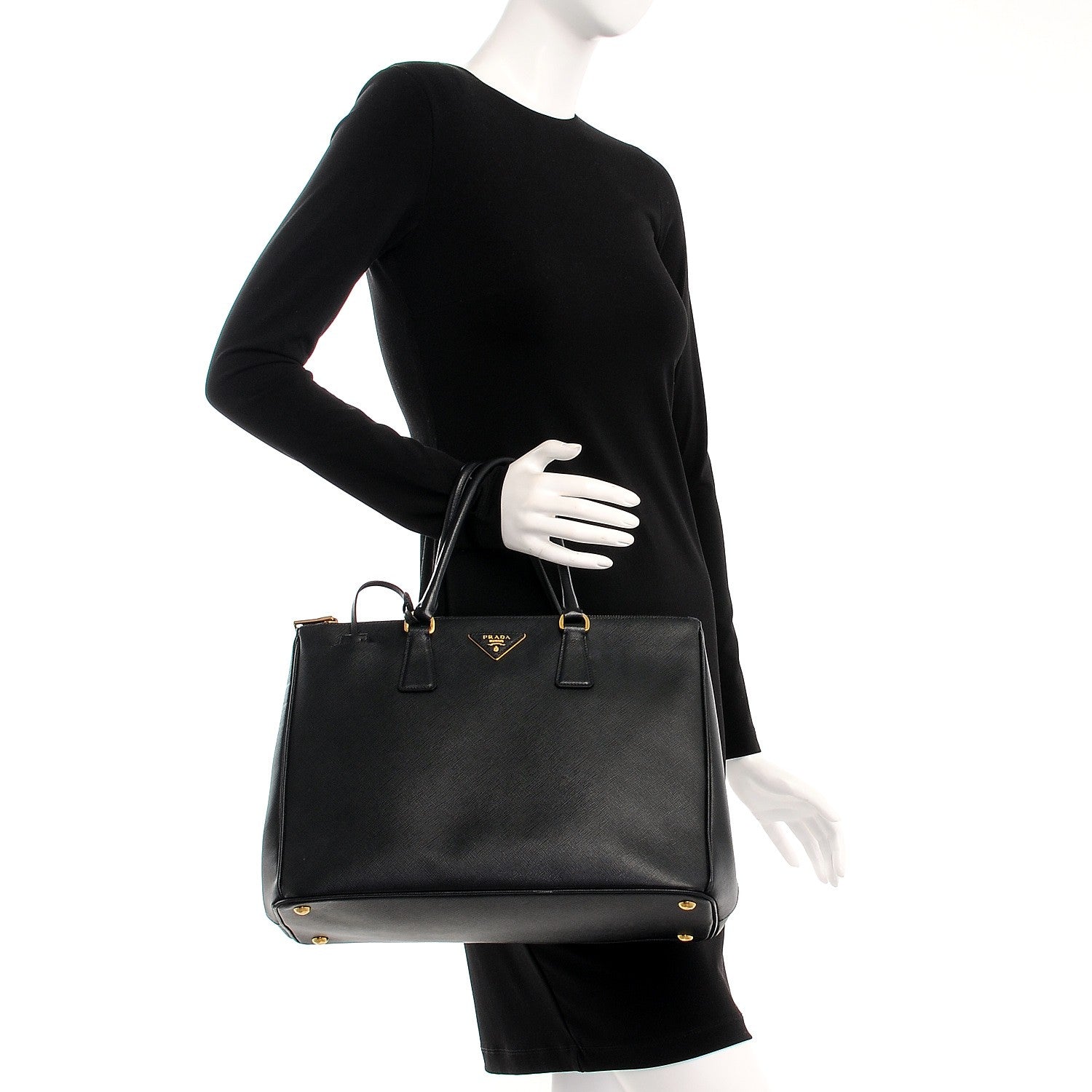 Prada Saffiano Large Galleria Double Zip Tote Black 3 of 8