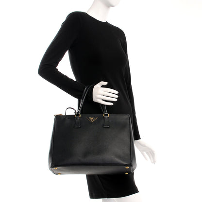 Prada Saffiano Large Galleria Double Zip Tote Black 3 of 8